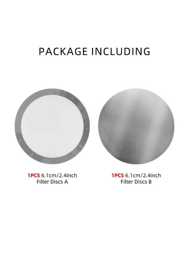AeroPress متوافق 2PCS أقراص مرشح من الفولاذ المقاوم للصدأ مع مرشحات ورقية قابلة لإعادة الاستخدام لاستخراج الإسبريسو بكفاءة - Image 1