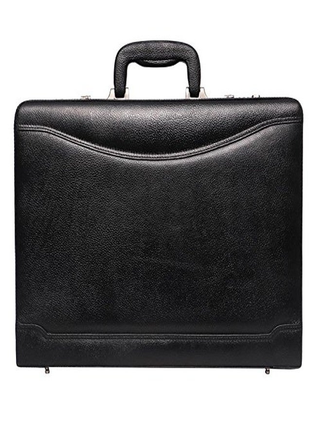 OBANI Genuine Leather Expandable Briefcase Black. Dimensions: 18" x 4" x 12.50" (L x W x H) - Image 2