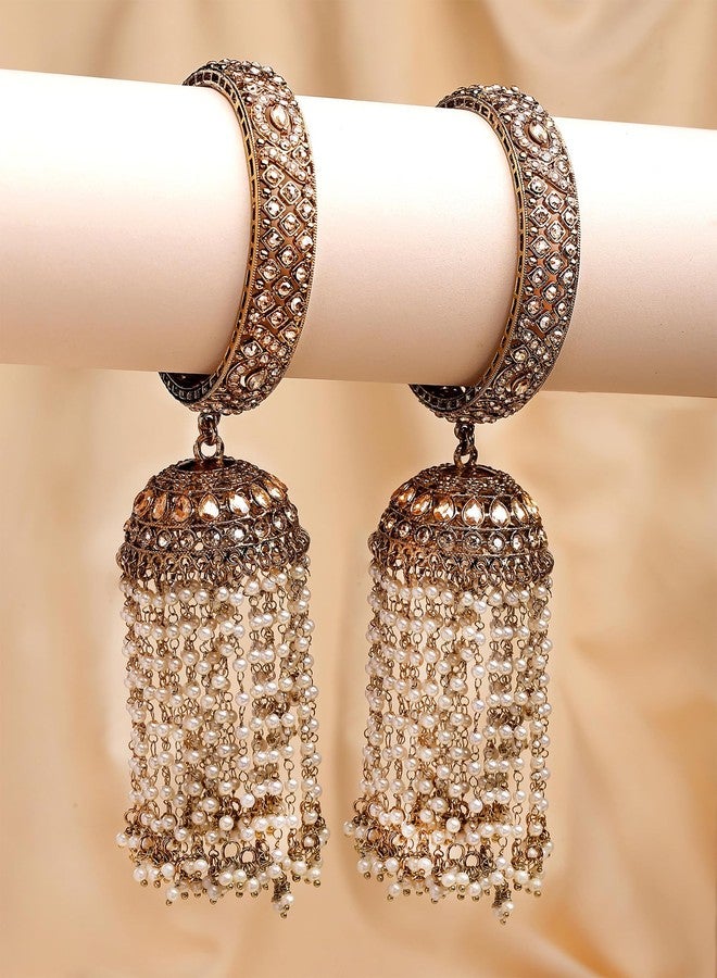 كارات كارت أساور كارات كارت الفاخرة المطلية بالذهب العتيق بتصميم كاليري للعرائس - Image 4