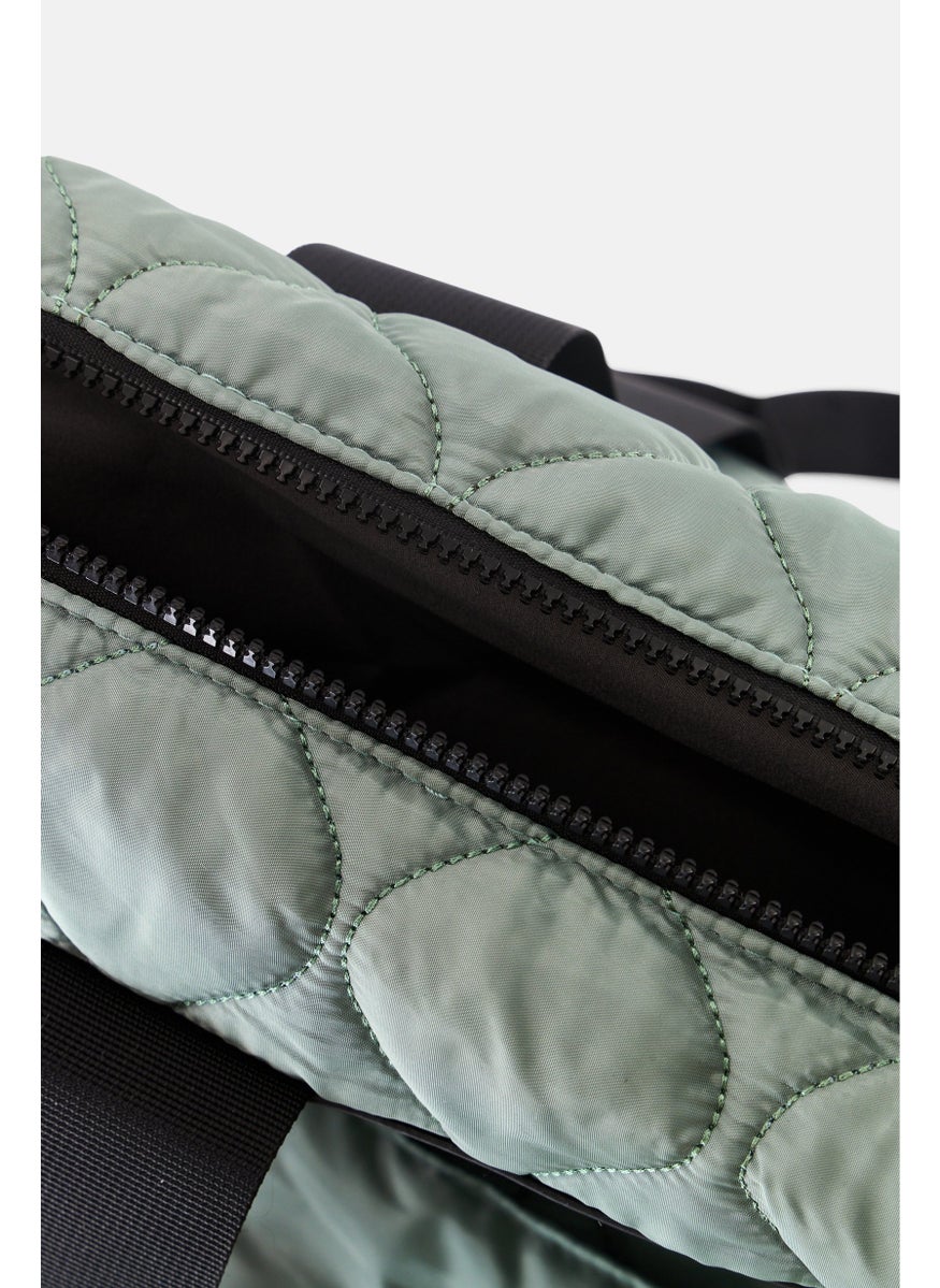 Danskin Women Quilted Duffle Bag 31 H x 54 L x 23 W cm, Olive/Black  - Image 4