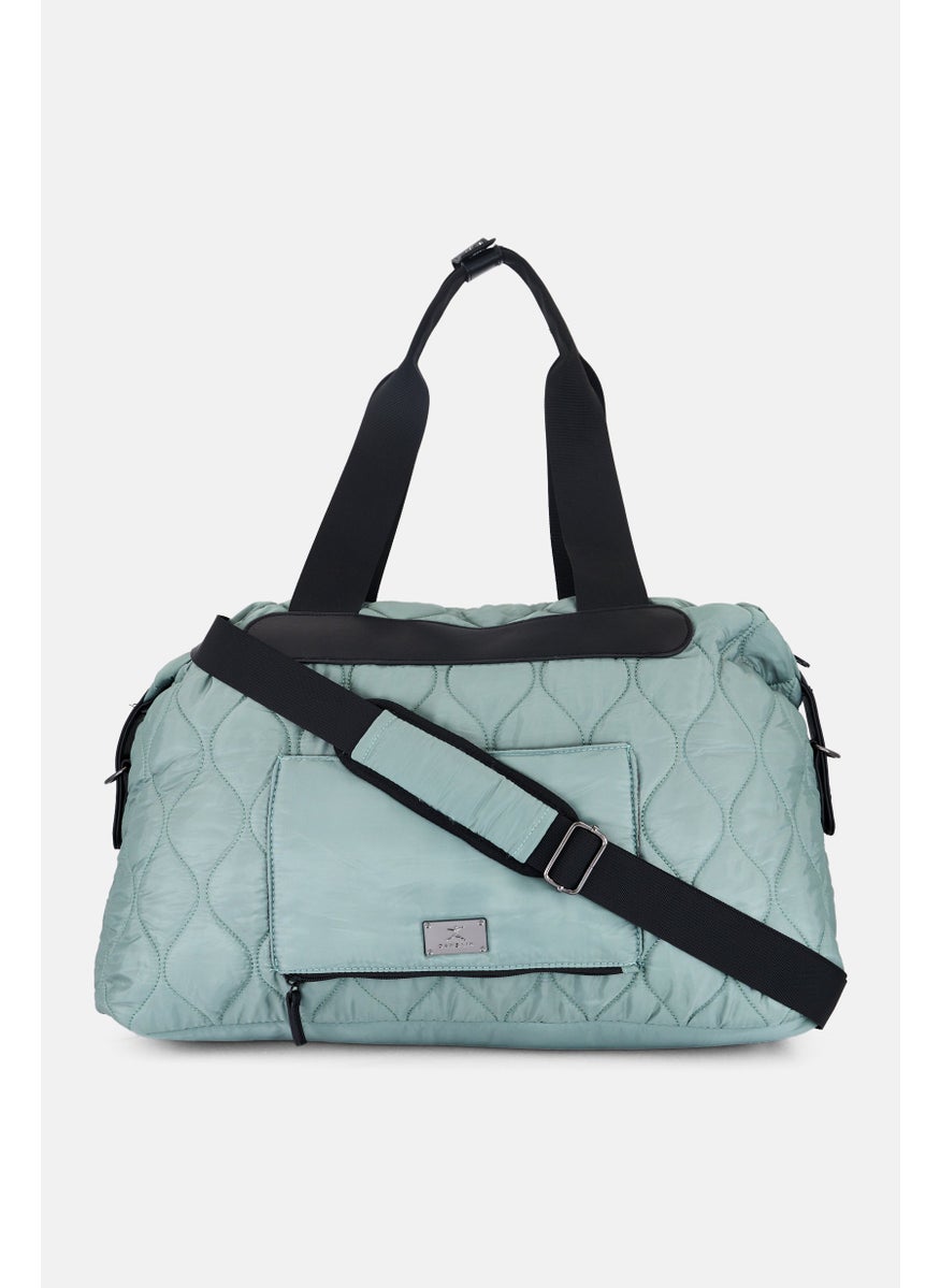 Danskin Women Quilted Duffle Bag 31 H x 54 L x 23 W cm, Olive/Black  - Image 2