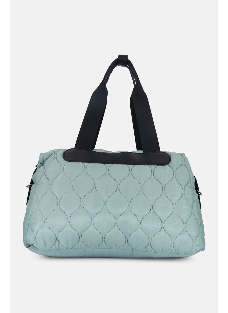 Danskin Women Quilted Duffle Bag 31 H x 54 L x 23 W cm, Olive/Black  - Image 3