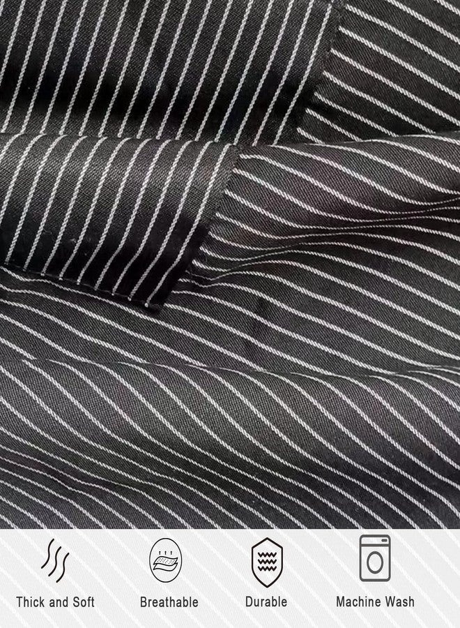 DILLMAN Kitchen Cooking Adjustable Aprons - Men Women Bib Soft Chef Stripes Apron with 2 Pockets, Narrow Black Strips, 68*75cm/26.8/29.5inch, 90cm/35.4inch neck strap - Image 5