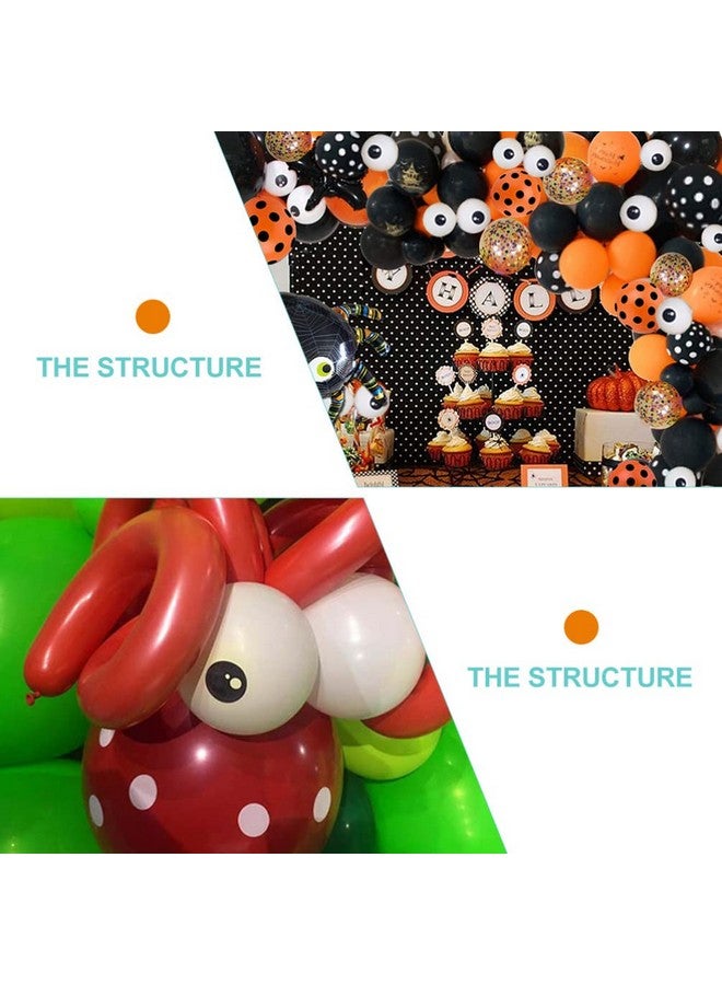 NUOBESTY 100 قطعة بالونات عيون هالوين من اللاتكس لوازم الحفلات زينة هالوين بالونات مضحكة بالونات عيون بالونات عين بالونات حفلة هالوين طقم قوس بالونات كبيرة - Image 2