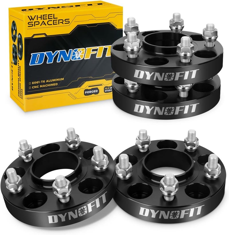 dynofit Store 5x114.3 Wheel Spacers 1 Inch 4Pcs for Nissan 350Z/370Z & Infiniti G35/G37/FX35, Hubcentric 66.1mm Bore, M12x1.25 Studs, 25mm Thick Forged Spacers Compatible with Altima/Maxima/Murano - Image 1