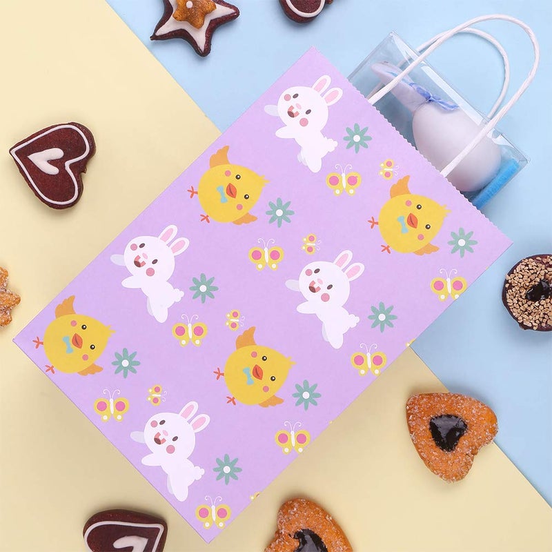 CCINEE 12PCS Easter Gift Bags,Bunny Kraft Paper Treat Bags with Handles Egg Chick Candy Bag for Kids Party Gift Wrapping - Image 5