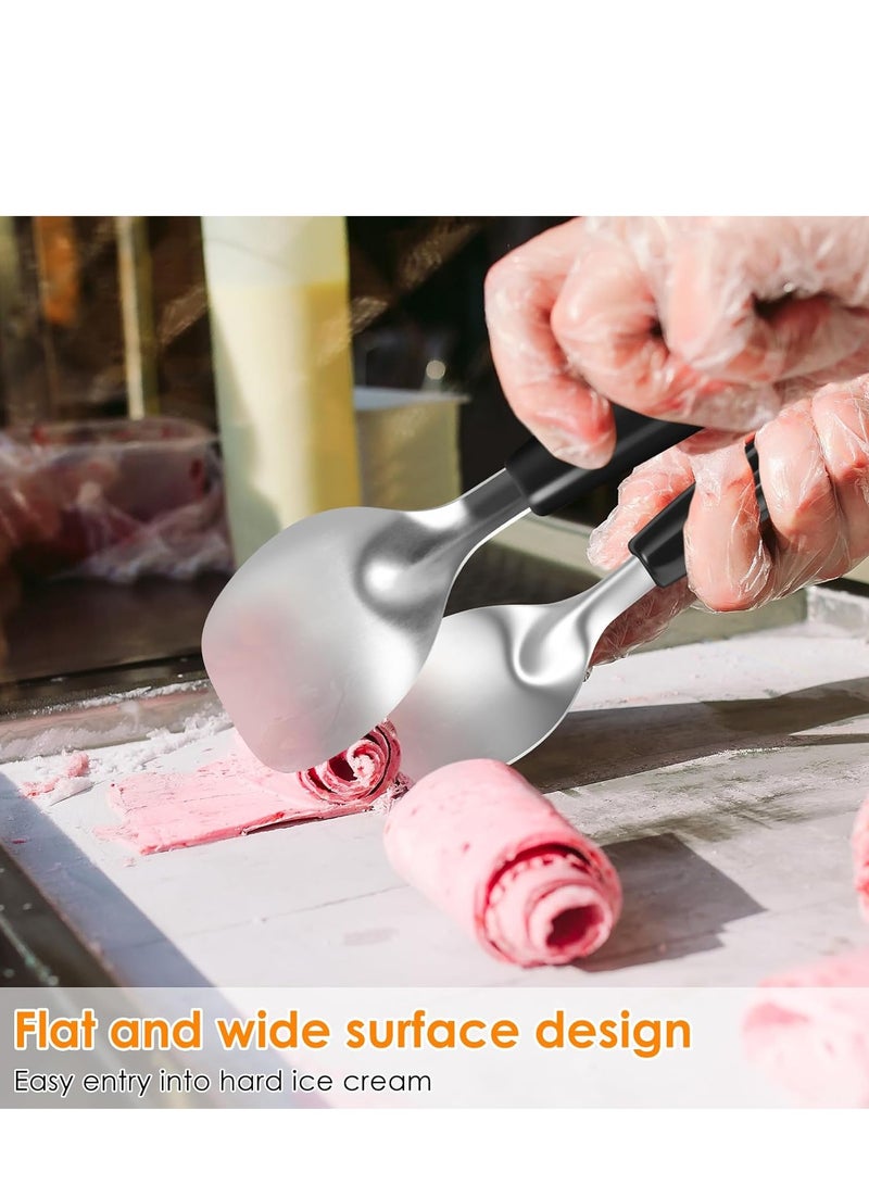 اكسيسن 2 قطعة مغرفة آيس كريم، مجرفة من الفولاذ المقاوم للصدأ لكعكة الحلوى، أدوات المطبخ للاستخدام التجاري والمنزلي - Image 4