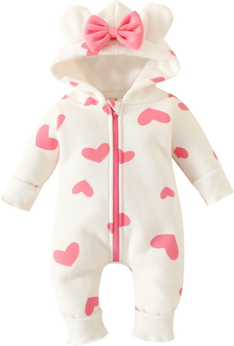 snow suit, baby winter, strawberry, hooded, warm polar lining - Image 2