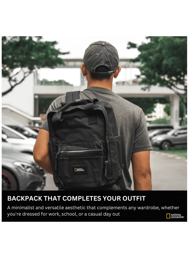 NATIONAL GEOGRAPHIC 15 National Geographic LEGEND Small Backpack Black For Men And Women, Durable Water Resistant Padded Laptop Casual Daypack, Bag For School College Office Leisure Outdoor Travel  | Best Price UAE