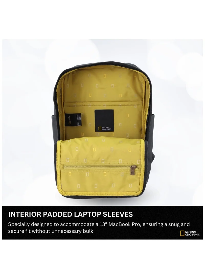 National Geographic 15 National Geographic LEGEND Small Backpack Black For Men And Women, Durable Water Resistant Padded Laptop Casual Daypack, Bag For School College Office Leisure Outdoor Travel  | Best Price UAE