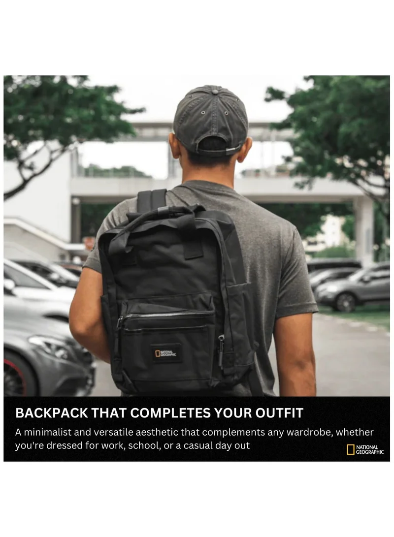 National Geographic 15 National Geographic LEGEND Small Backpack Black For Men And Women, Durable Water Resistant Padded Laptop Casual Daypack, Bag For School College Office Leisure Outdoor Travel  | Best Price UAE