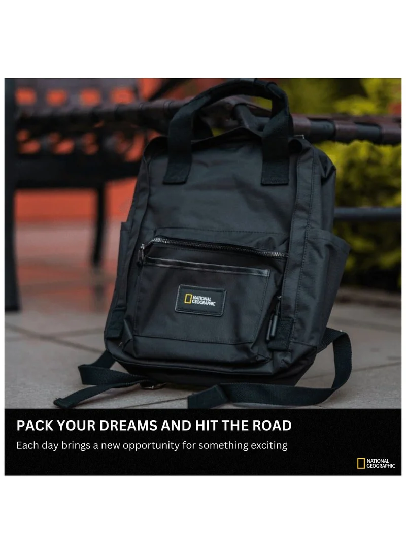 National Geographic 15 National Geographic LEGEND Small Backpack Black For Men And Women, Durable Water Resistant Padded Laptop Casual Daypack, Bag For School College Office Leisure Outdoor Travel  | Best Price UAE