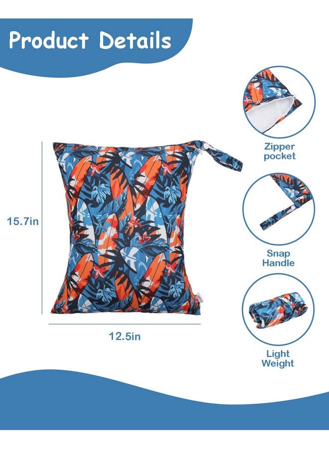 ALVABABY ALVABABY Hawaii 2pcs Superior Waterproof Wet Dry Bags,One Reusable Zippered Pocket Outdoor Wet Bags,Travel,Beach,Pool,Daycare,Soiled Baby Items,Yoga Gym Bag,Wet Bag for Swimsuit 2LWM01A-I - Image 2