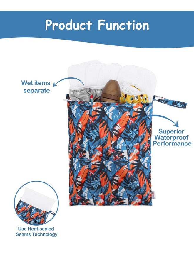 ALVABABY ALVABABY Hawaii 2pcs Superior Waterproof Wet Dry Bags,One Reusable Zippered Pocket Outdoor Wet Bags,Travel,Beach,Pool,Daycare,Soiled Baby Items,Yoga Gym Bag,Wet Bag for Swimsuit 2LWM01A-I - Image 3