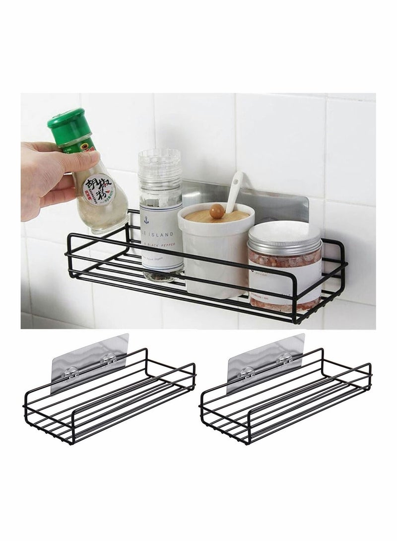 Bathroom Shower Shelf  Organizer   Seamless Stickers Shelf Stainless Steel Wall Rack for Dorm Toilet Bath and Kitchen 2 Pack Mounted No Drilling - Image 1
