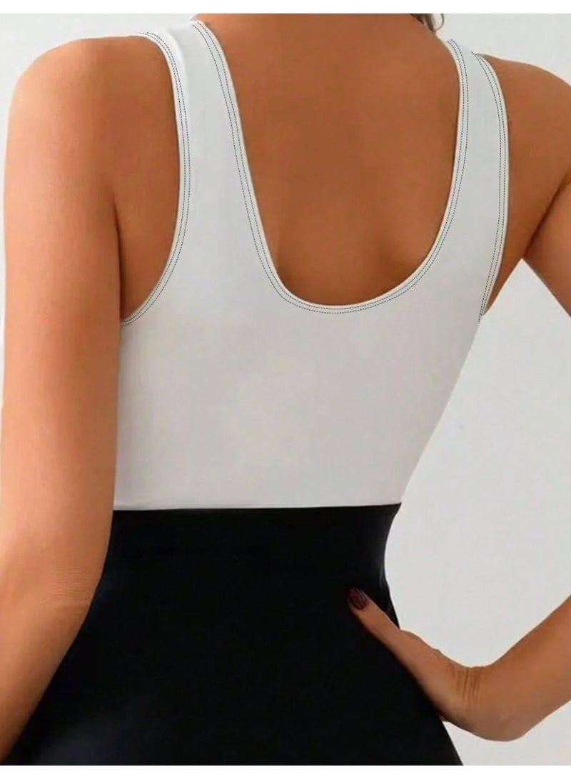 Shein AFTULLS Women's Fashion One-Piece Swimsuit - High-Elastic V-Neck - Image 4