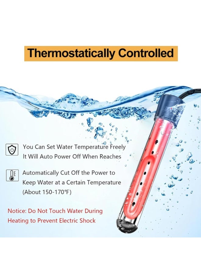 0TO1 TECH Immersion Water Heater, 2000W Electric Water Heater,Portable Submersible Tub Heater,Bucket Warmer with Intelligent Temperatue Control and Automatic Power Off for Home, Bathtubs, Pools, Buckets - Image 5