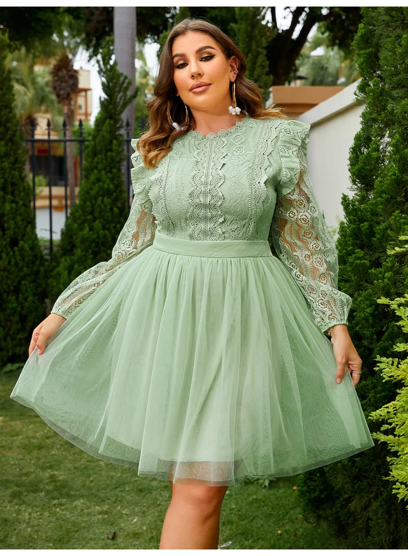 SIMPLEE Oversized women's dress suitable for curvy women's flowing skirt