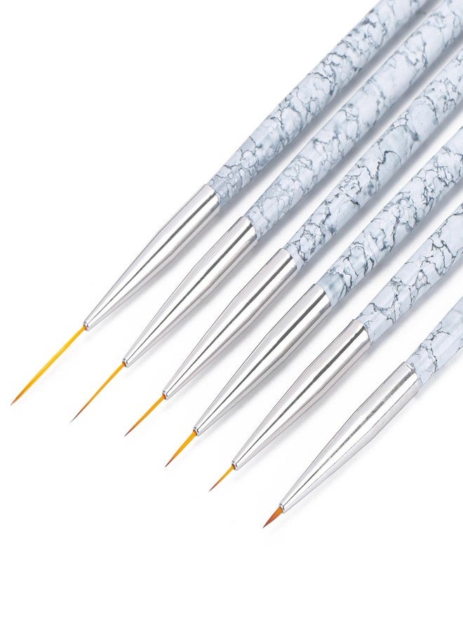 Tbestmax 6 Pcs Nail Art Liner Brushes, UV Gel Painting Acrylic Nail Brushes Striping Brushes for Short Strokes, Details, Blending, Elongated Lines 5/7/9/11/15/20mm - Image 2