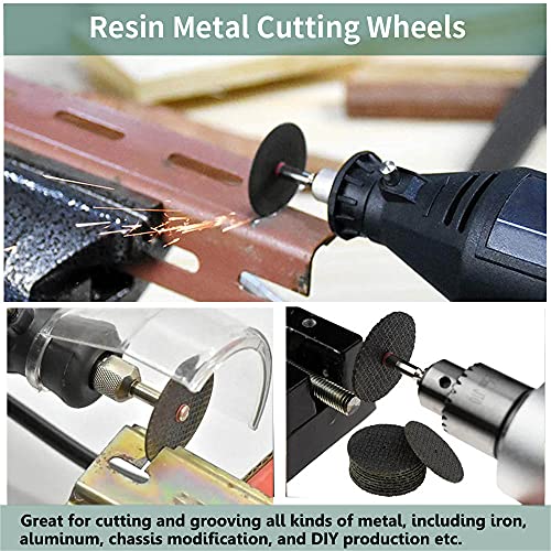 FOTYBEI Cutting Wheel Set for Dremel Rotary Tool, HSS Circular Saw Blades, Resin Cutting Discs, 545 Diamond Cutting Wheel, Accessories Cutting Discs with 1/8" Shank for Wood Glass Plastic Stone Metalwith - Image 4