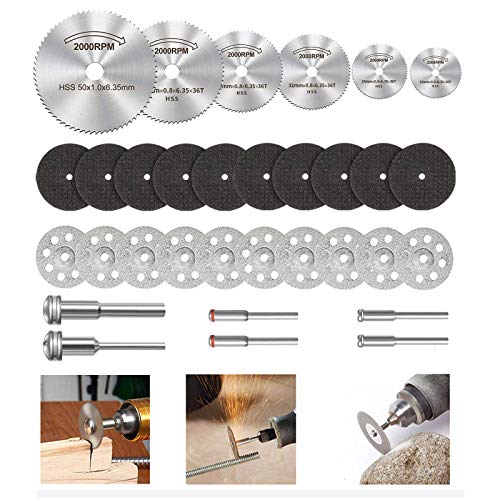 FOTYBEI Cutting Wheel Set for Dremel Rotary Tool, HSS Circular Saw Blades, Resin Cutting Discs, 545 Diamond Cutting Wheel, Accessories Cutting Discs with 1/8" Shank for Wood Glass Plastic Stone Metalwith - Image 1