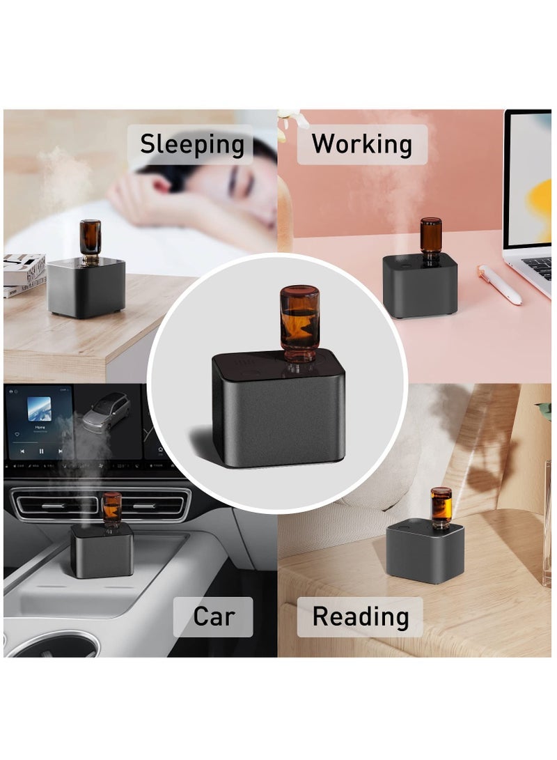 Aromatherapy Diffuser - Waterless Nebulizing Diffusers for Essential Oils Large Room, No Water & No Heat & Noiseless & Cordless & Battery Operated for Living Room Office Home Car (Black) - Image 5