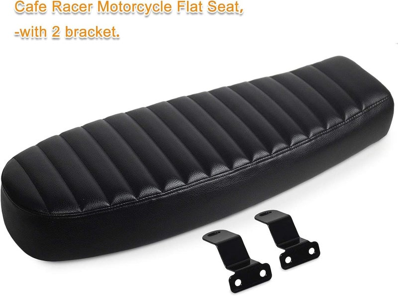 DKMOTORK 0164 Motorcycle Brat Cafe Racer Vintage Saddle Seat - Black - Image 5