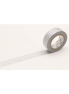MT mt Washi Masking Tape Stripe, 15 mm x 10 mtrs Shade - Silver, (Pack of 1)  - Image 1