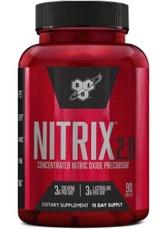 NITRIX 2.0 Nitric Oxide Precursors 3g Creatine 3g L Citrulline Supports Workout Performance Pumps Muscle Recovery and Endurance  90 Tablets
