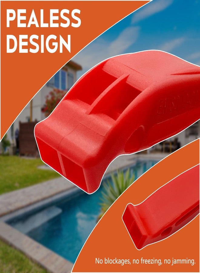 FJCTER Emergency Whistles Survival, 2PCs Super Loud Double Tube Safety Whistles with Adjustable Reflective Lanyard, Waterproof Boat Whistle for Life Vest Jacket, Kayak, Hiking, Kids (Red) - Image 4