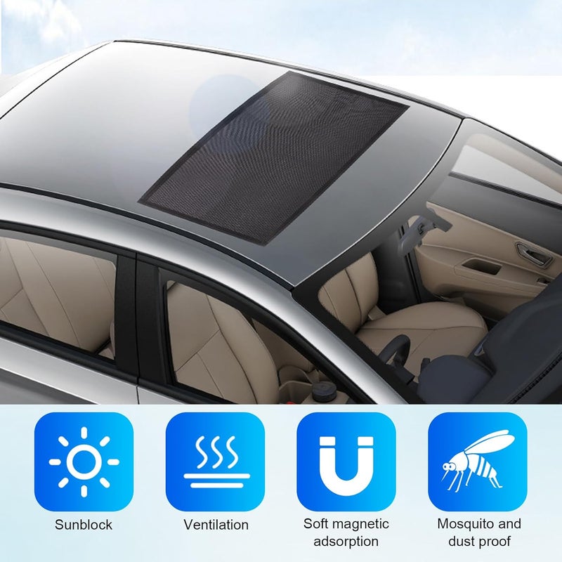 dawfall 1 PC Car Sunroof Sun Shade - 3.28Ft x 2.13Ft Breathable Foldable UV Protection - Image 3