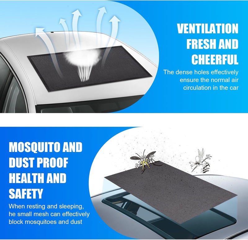 dawfall 1 PC Car Sunroof Sun Shade - 3.28Ft x 2.13Ft Breathable Foldable UV Protection - Image 4