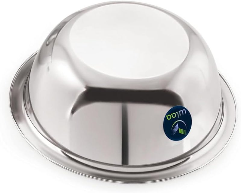 WIAA Stainless Steel Mixing Bowl 1400ml | Food-Grade Steel | Lightweight Round Base Bowl | Stackable, Wide Rim, Multipurpose Kitchen Use (Pack of 3) - Image 3