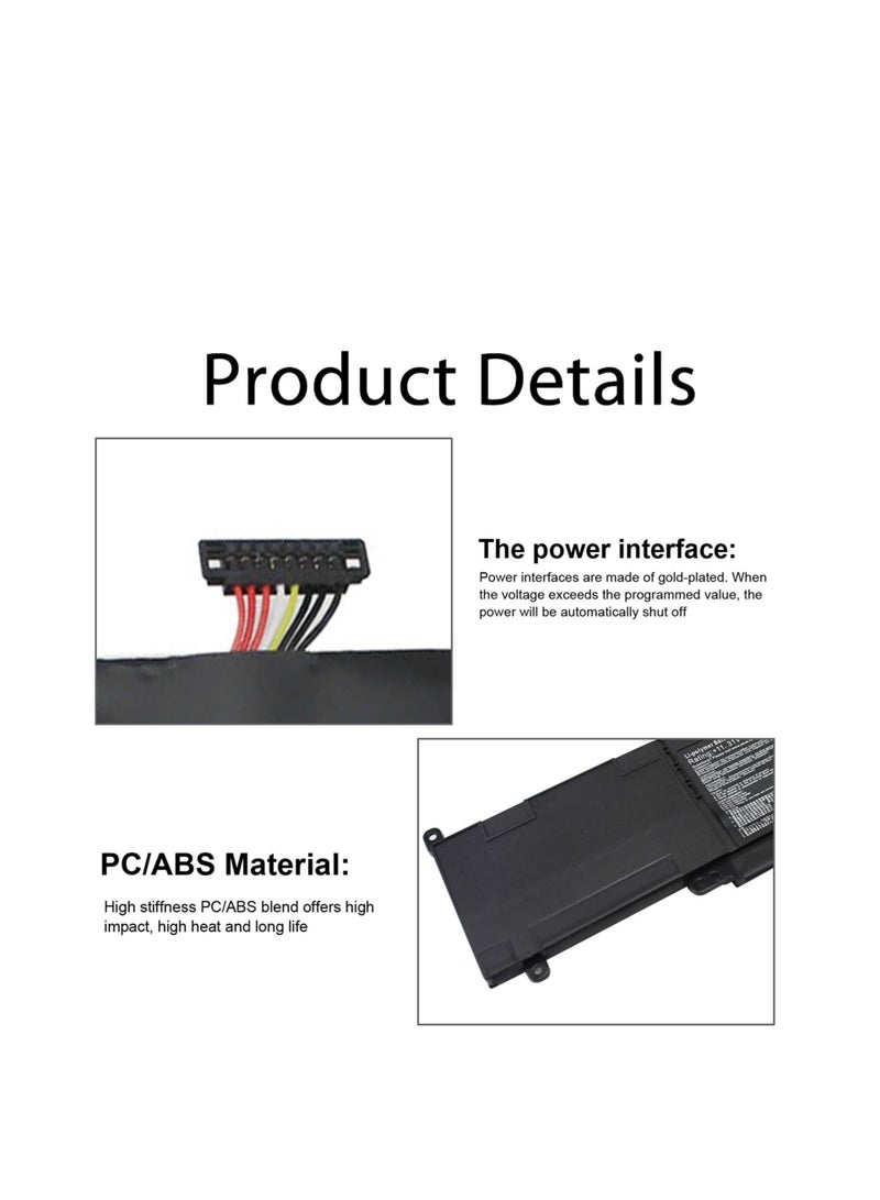Terabyte C31N1339 0B200-00930000 3ICP7/55/90 Laptop Battery Replacement for Asus ZenBook UX303UB UX303LN Q302L Q302LA Q302LG UX303 UX303L UX303LA UX303LN UX303LB UX303LNB UX303UA Q302LA-BHI3T09 (11.31V 50Wh) - Image 4