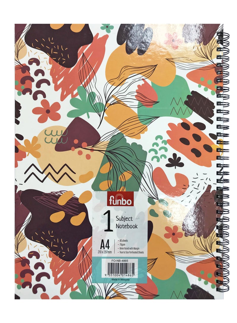 FUNBO-A4 Size, 80 Sheet Single subject notebook with Hardcover(Blossom) - Image 2