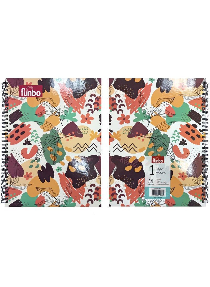 FUNBO-A4 Size, 80 Sheet Single subject notebook with Hardcover(Blossom) - Image 3