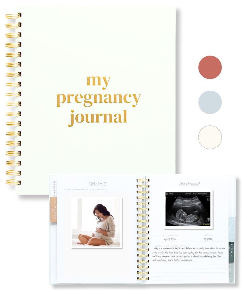 Lamare Lamare Pregnancy Journal for First Time Moms 2025 Hardcover Pregnancy Planner Diary Pregnancy Gift for First Time Moms Keepsake with Prompts Photo Slots 