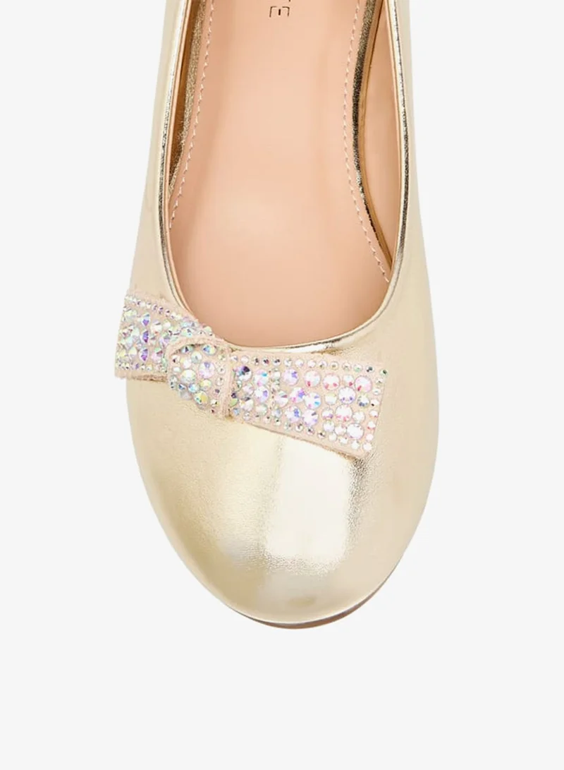 سيليست حذاء باليرينا نسائي بفيونكة مرصعة سهل الارتداء