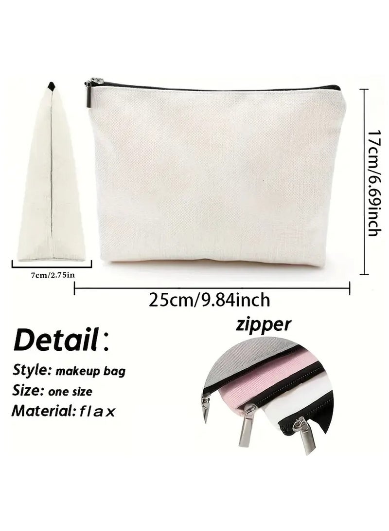 LANGMANNI حقيبة مكياج مزخرفة بالأحرف الأولى للنساء والرجال - بوليستر متين، مقاوم للماء، بدون رائحة - حقيبة تجميل ومواد صحية متعددة الاستخدامات مع إغلاق بسحاب آمن - تصميم مونوغرام بالأحرف - Image 4