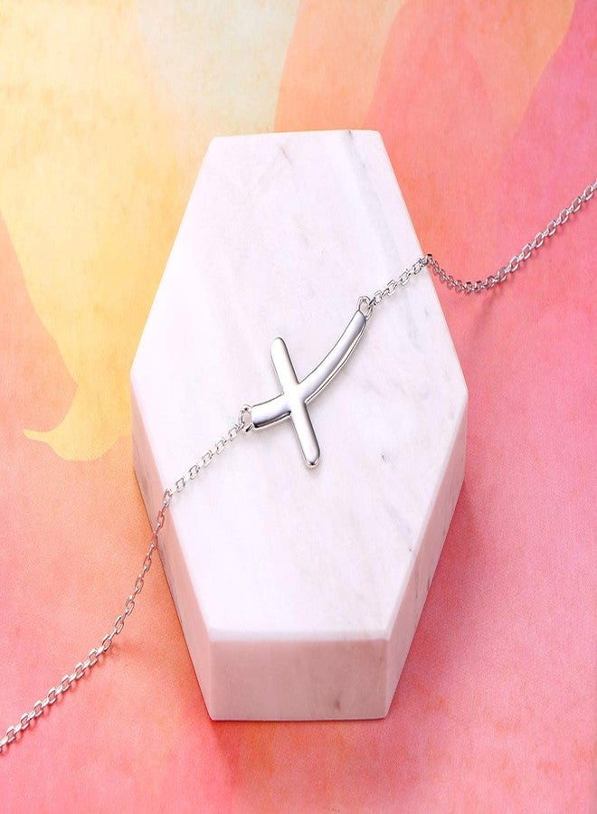 Ladytree 925 Sterling Silver Cross Anklet Ankle Bracelet for Women - Image 5