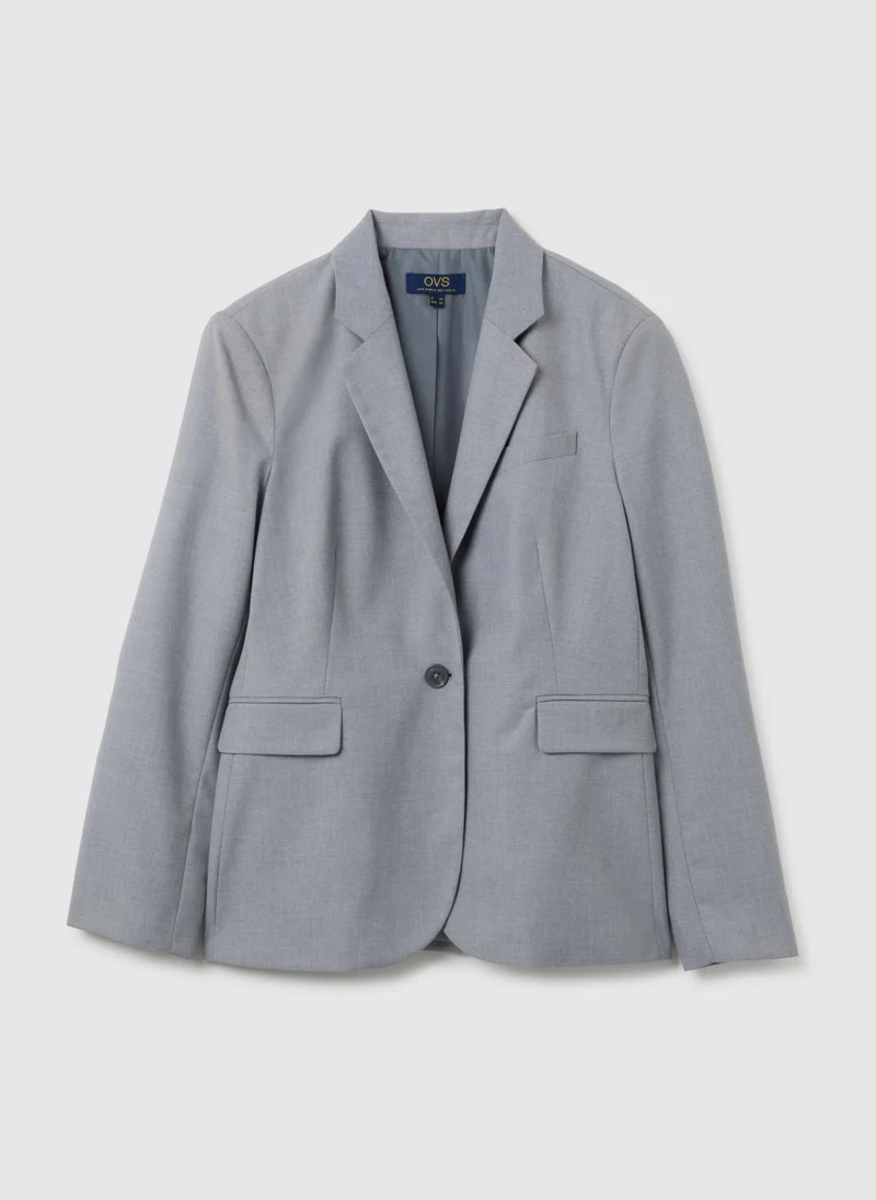 او في اس GREY REGULAR FIT BLAZER