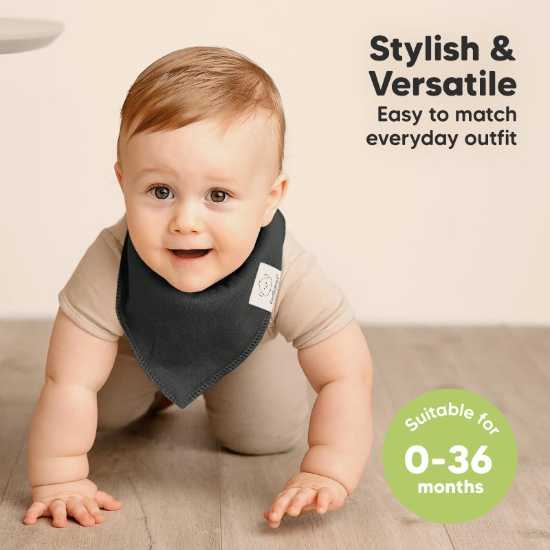 KeaBabies 8-Pack Organic Baby Bandana Bibs for Boys, Girls - Super Absorbent Triangle Baby Bibs for Drooling and Teething Infant, 100% Cotton Extra Soft for Newborn, Infant 0-36 Months (Hunter) - Image 4