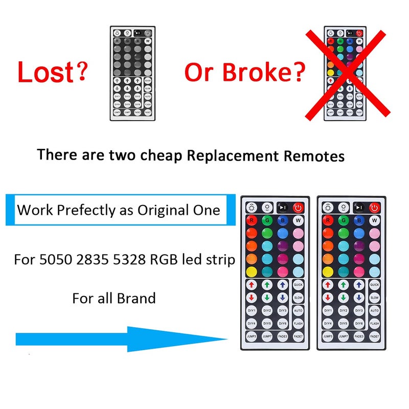 SUPERNIGHT 44 Keys RGB LED Light Strip Wireless Remote Controller SUPERNIGHT Led Light Remote Replacement for SMD 5050 2835 3528 Led Strip Lights - Image 2