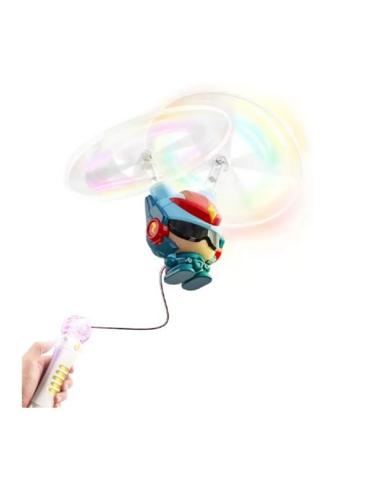 بريميم لعبة الروبوت الطائر مع جهاز تحكم عن بُعد وأضواء إل إي دي – لعبة تحوم قابلة لإعادة الشحن. - Image 2