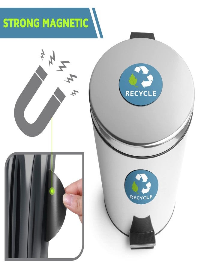 Chinco 8 Pieces Magnetic Recycle and Trash Logo Symbol Recycle Logo and Trash Can Magnetic Decal Dustbin Sticker for Cans Garbage Containers and Dustbin Bins - Image 4