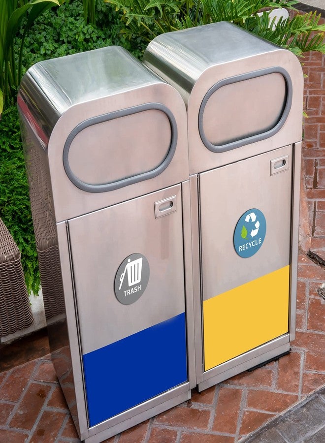 Chinco 8 Pieces Magnetic Recycle and Trash Logo Symbol Recycle Logo and Trash Can Magnetic Decal Dustbin Sticker for Cans Garbage Containers and Dustbin Bins - Image 2