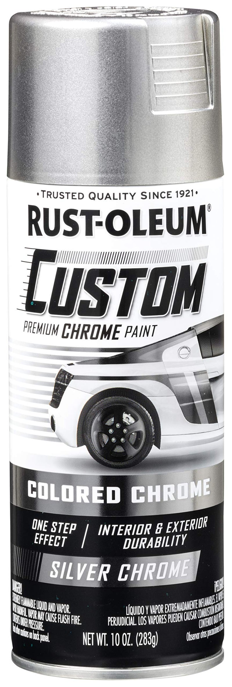 RUST-OLEUM رش طلاء كروم مخصص للسيارات من راست-أوليوم 340558، 10 أونصات، فضي - Image 4