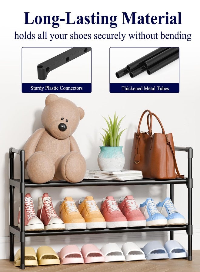 Kitsure Shoe Rack for Closet - Expandable Shoe Rack for Entrance, Rustproof Shoe Organizer for Entryway with Portable Handles, Black, 17.3″~30.2″L x 16.3″H - Image 5