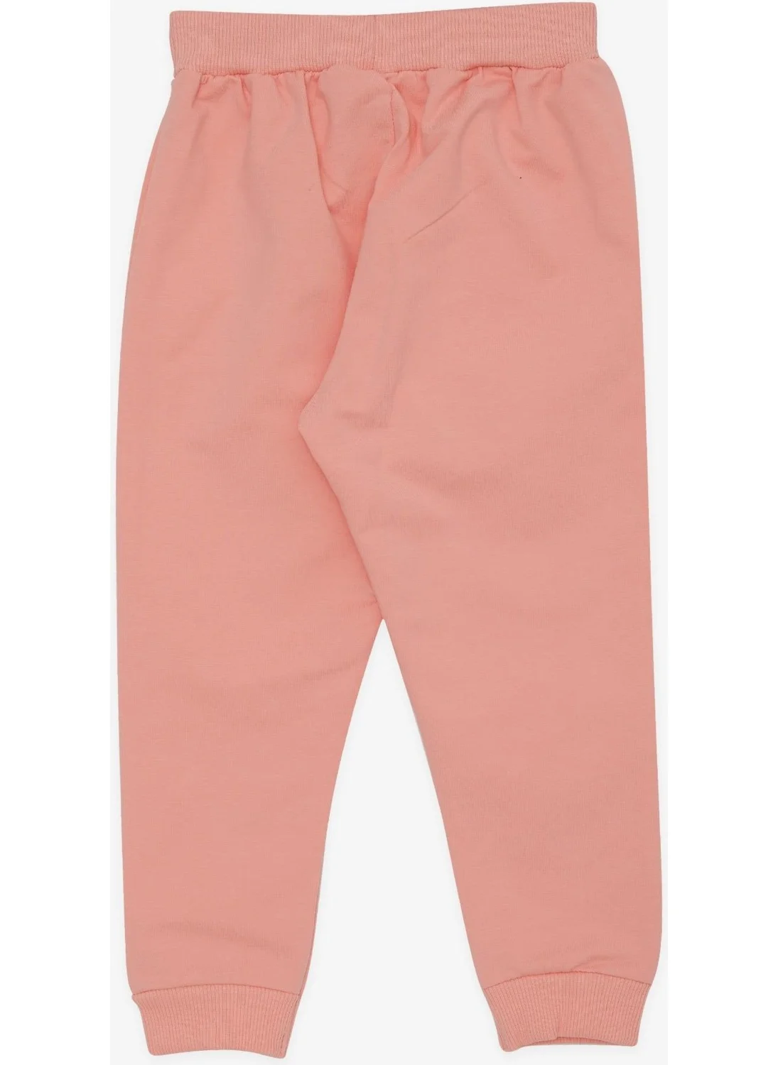 Breeze Girls' Sweatpants with Cute Teddy Bear Embroidery, Age 1-4, Salmon