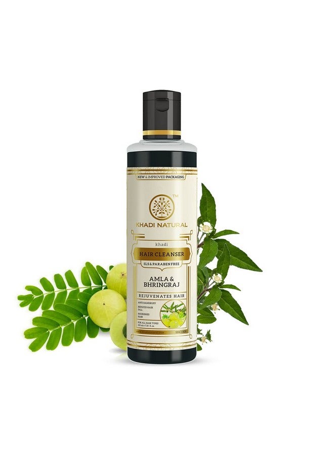 Khadi Natural Amla & Bhringraj Shampoo For Controlling Dandruff & Hair Fall | Shampoo For Reducing Scalp Irritation | Paraben & Sls Free | Suitable For All Hair Types| 210Ml - Image 1